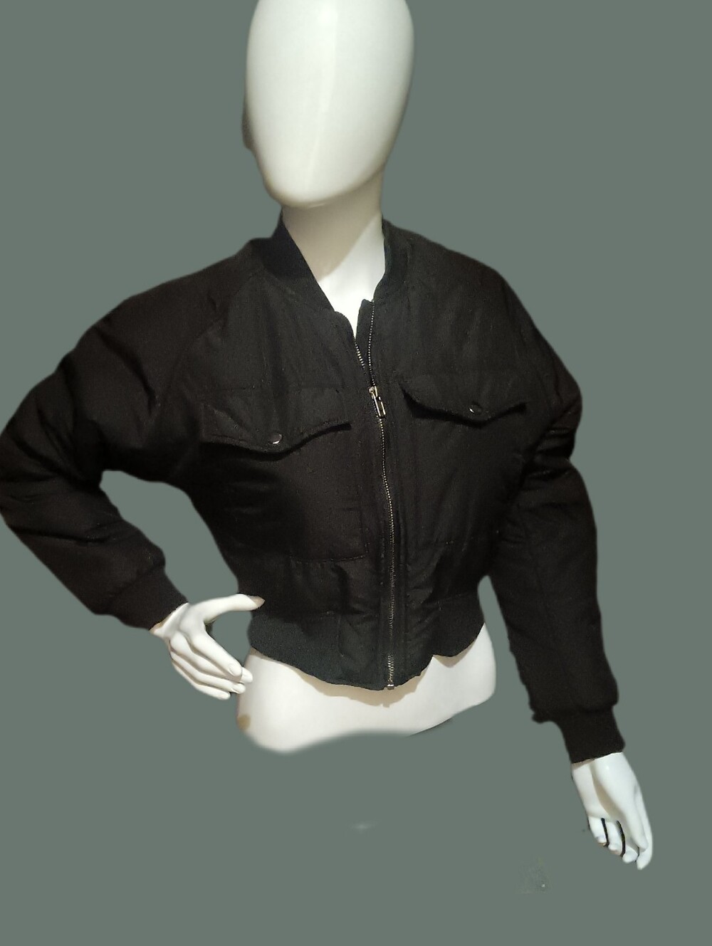 Now $5  Black Women's Bomber Jacket - Classic Zip Front